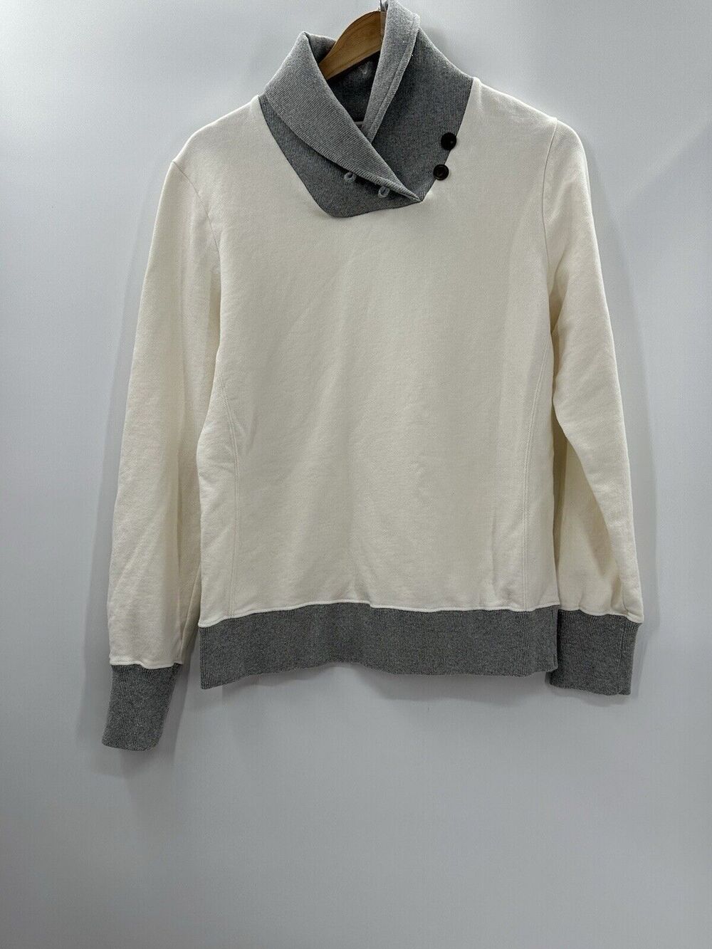 Mens GUIDEBOAT - Cardigan Sweater White Grey Large